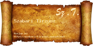 Szabari Tirzusz névjegykártya